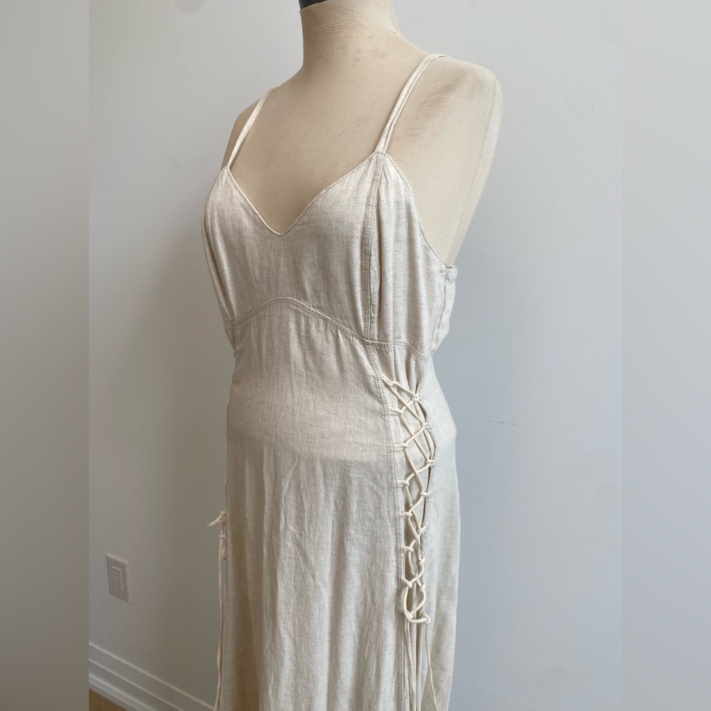 Elegant Cream Spaghetti Strap Dress